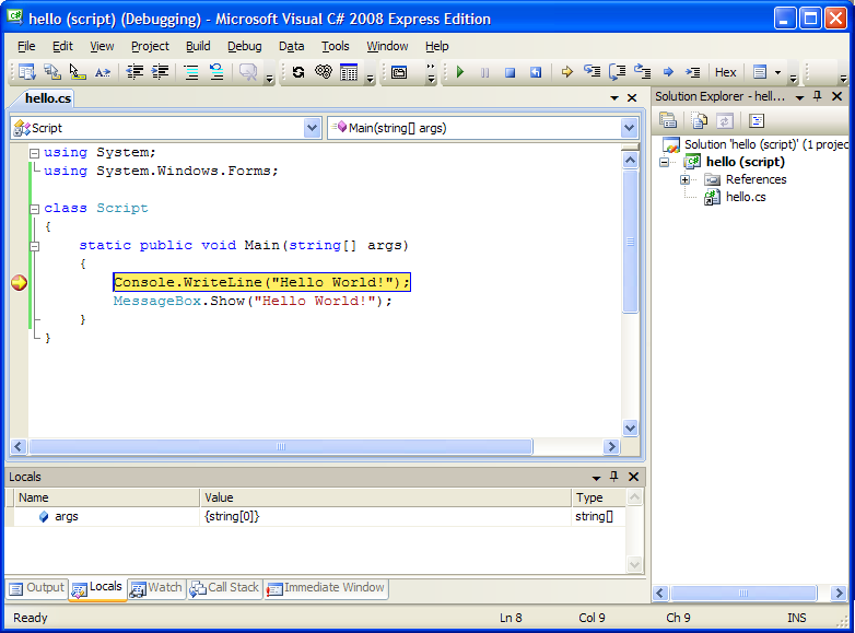 MS VS2008